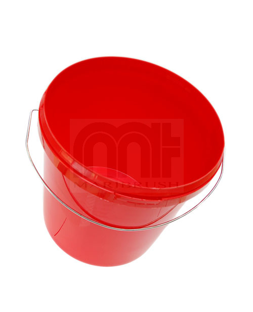 Emmer rond rood 10.7 L. met hengsel rood